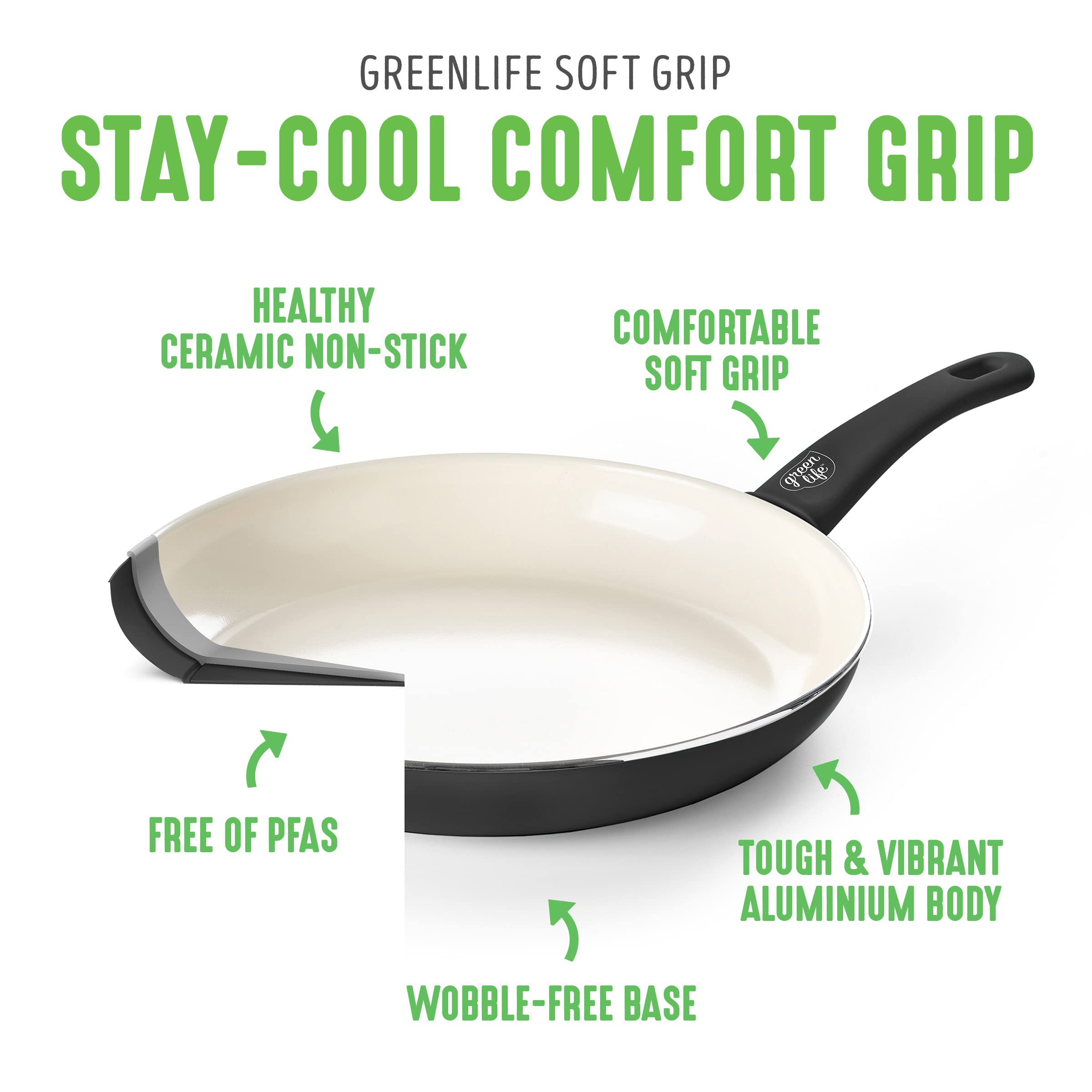 GreenLife couvercle en verre transparent permettant de surveiller la cuisson