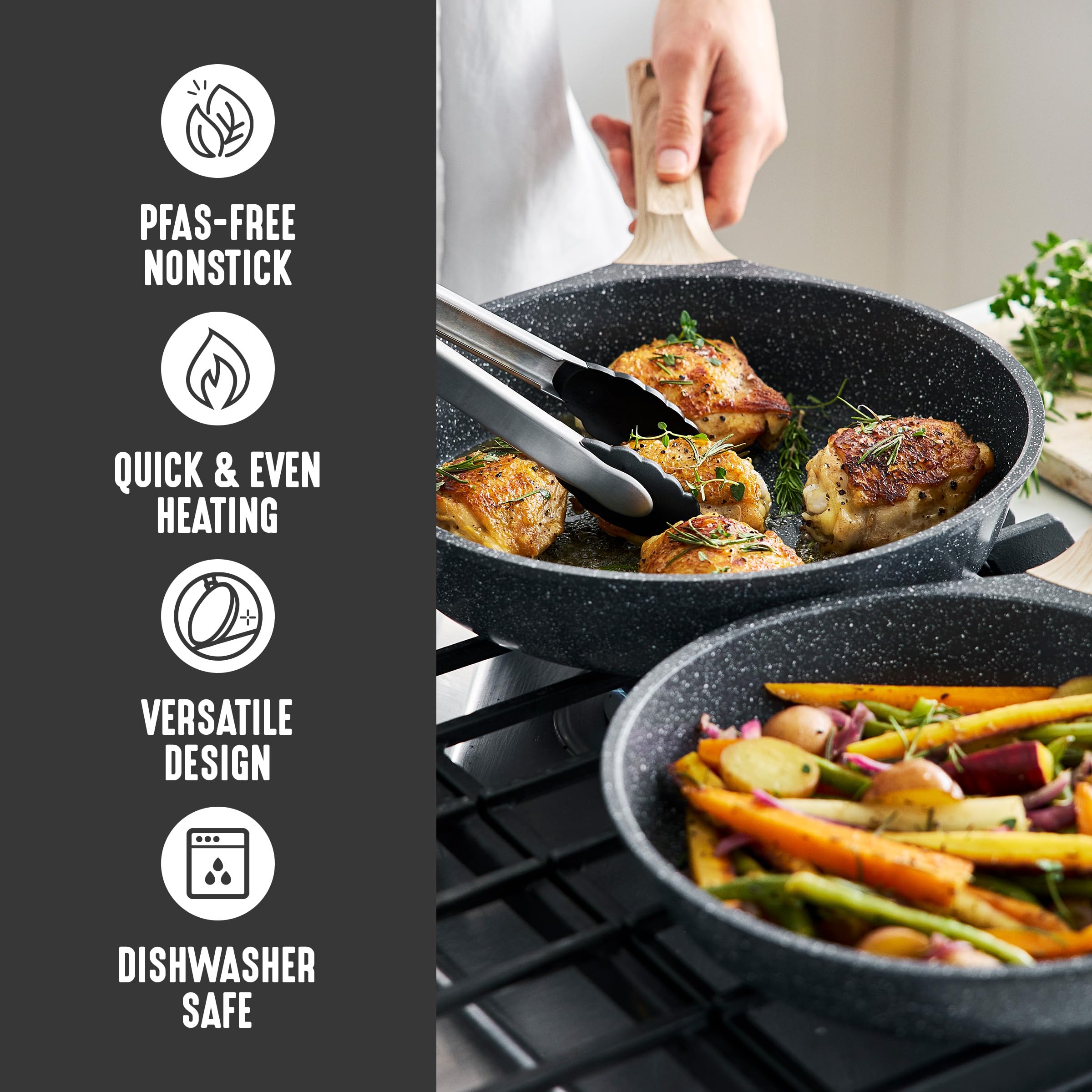 GreenLife poêle en usage cuisson d'omelette sans accrocher