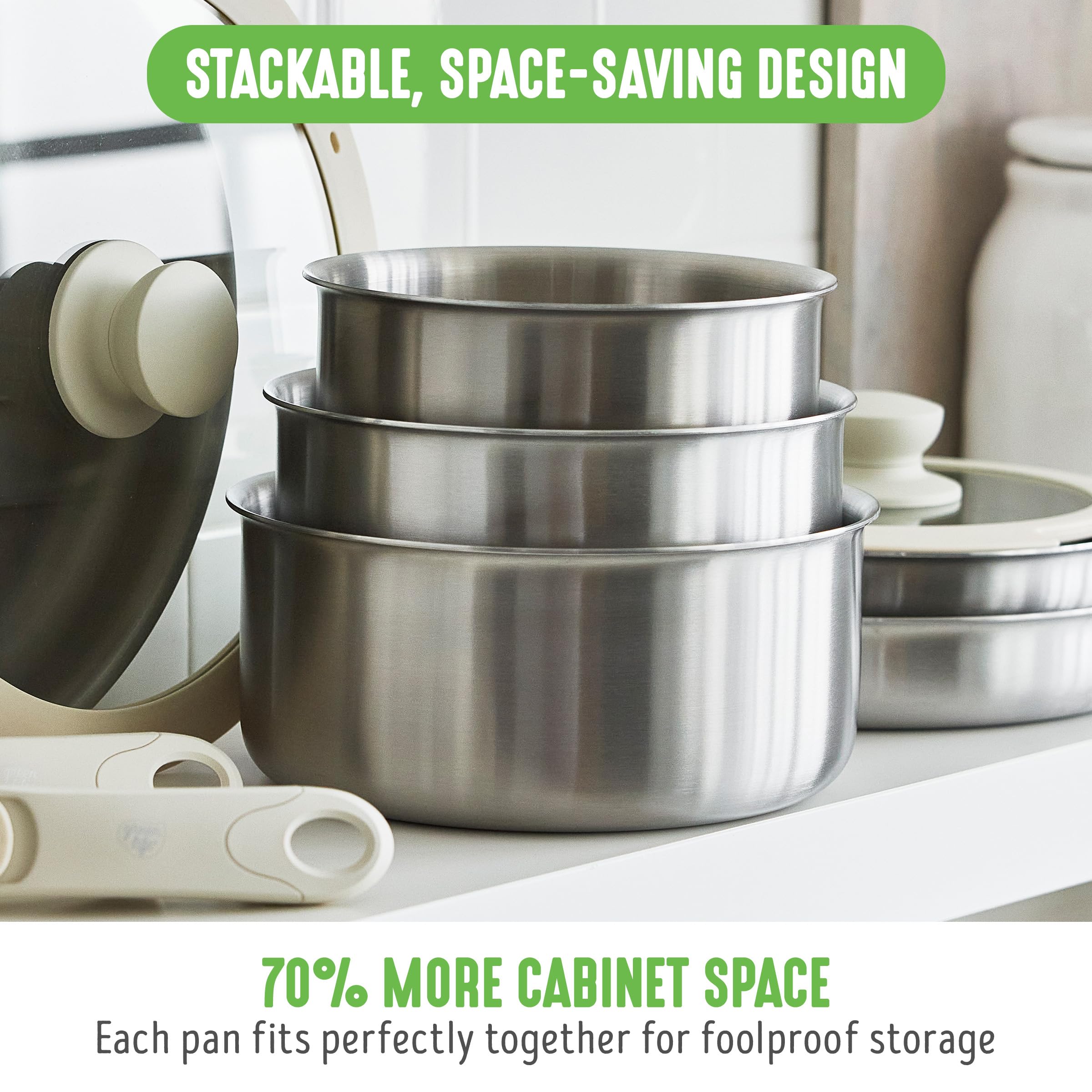 GreenLife ensemble empilé économisant jusqu'à 70% d'espace d'armoire