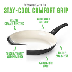 GreenLife poignée Soft Grip isolée pour une prise sûre et confortable