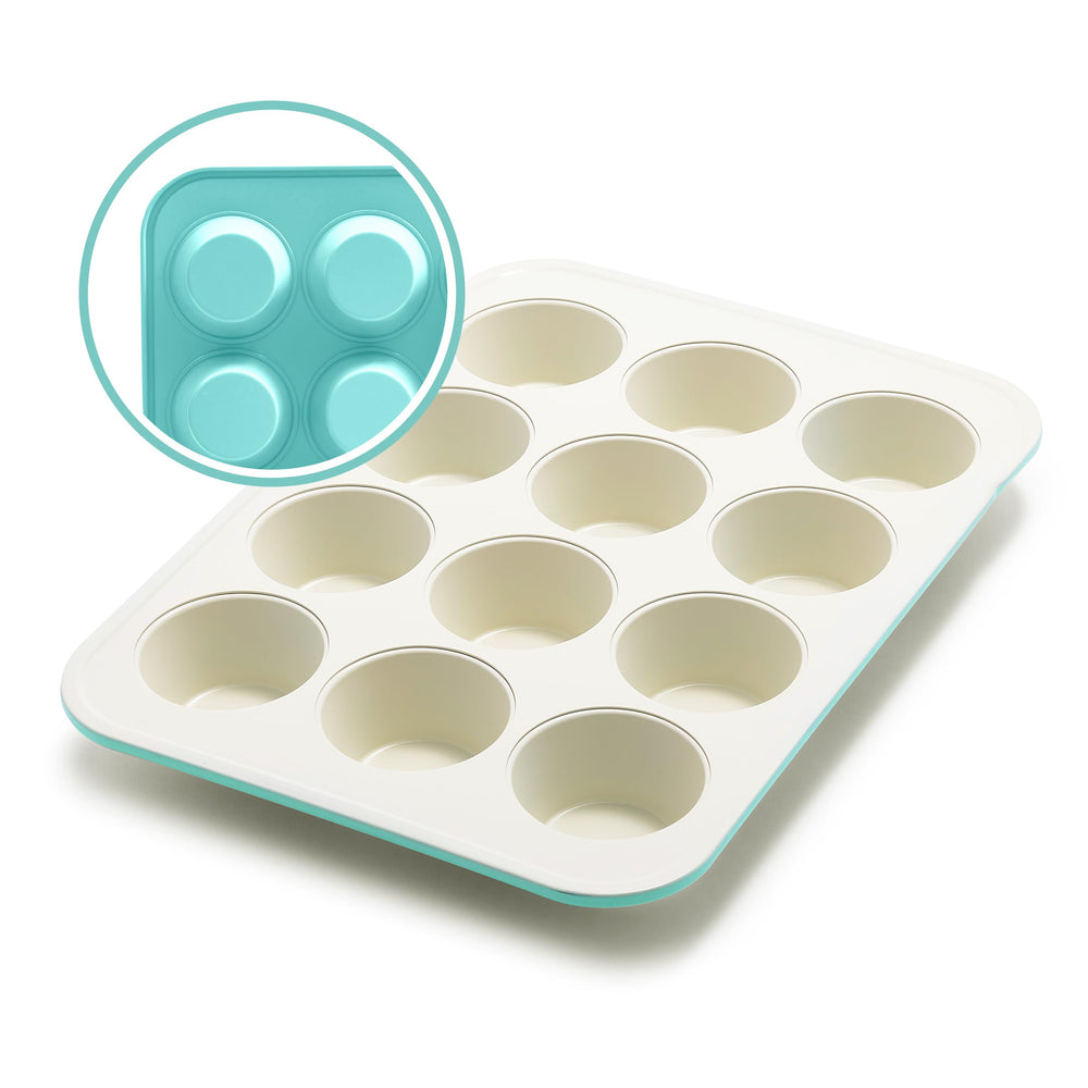 GreenLife face avant du moule turquoise montrant 12 empreintes pratiques