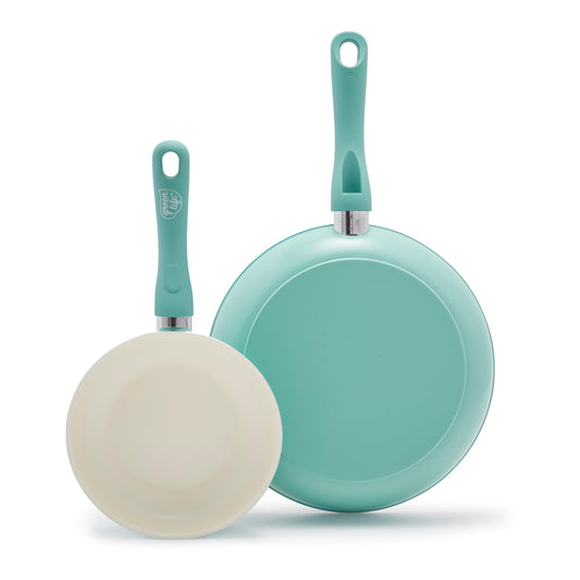 GreenLife poêle turquoise face avant montrant finition durable