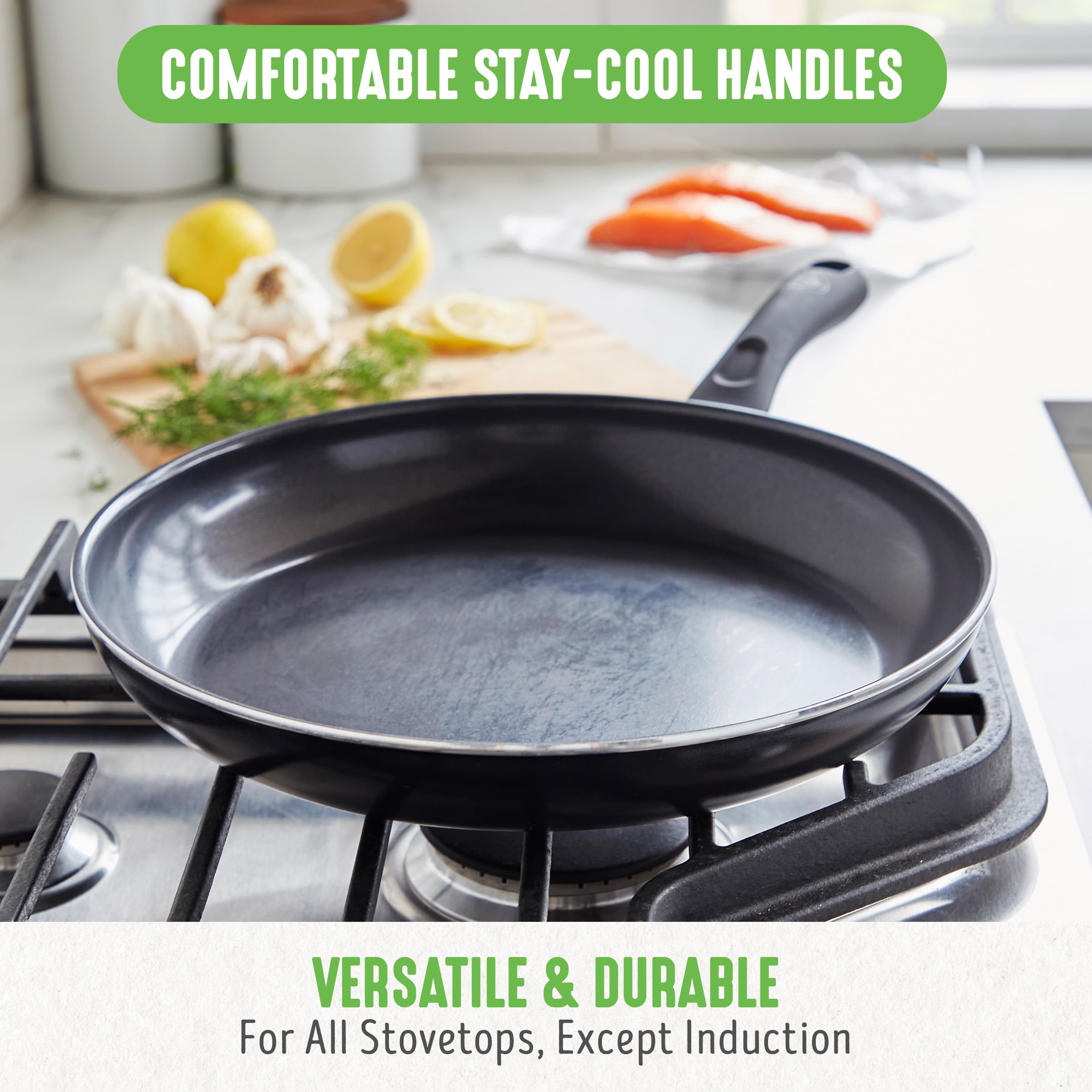GreenLife sauteuse 2,5QT avec couvercle adaptée aux mijotés familiaux