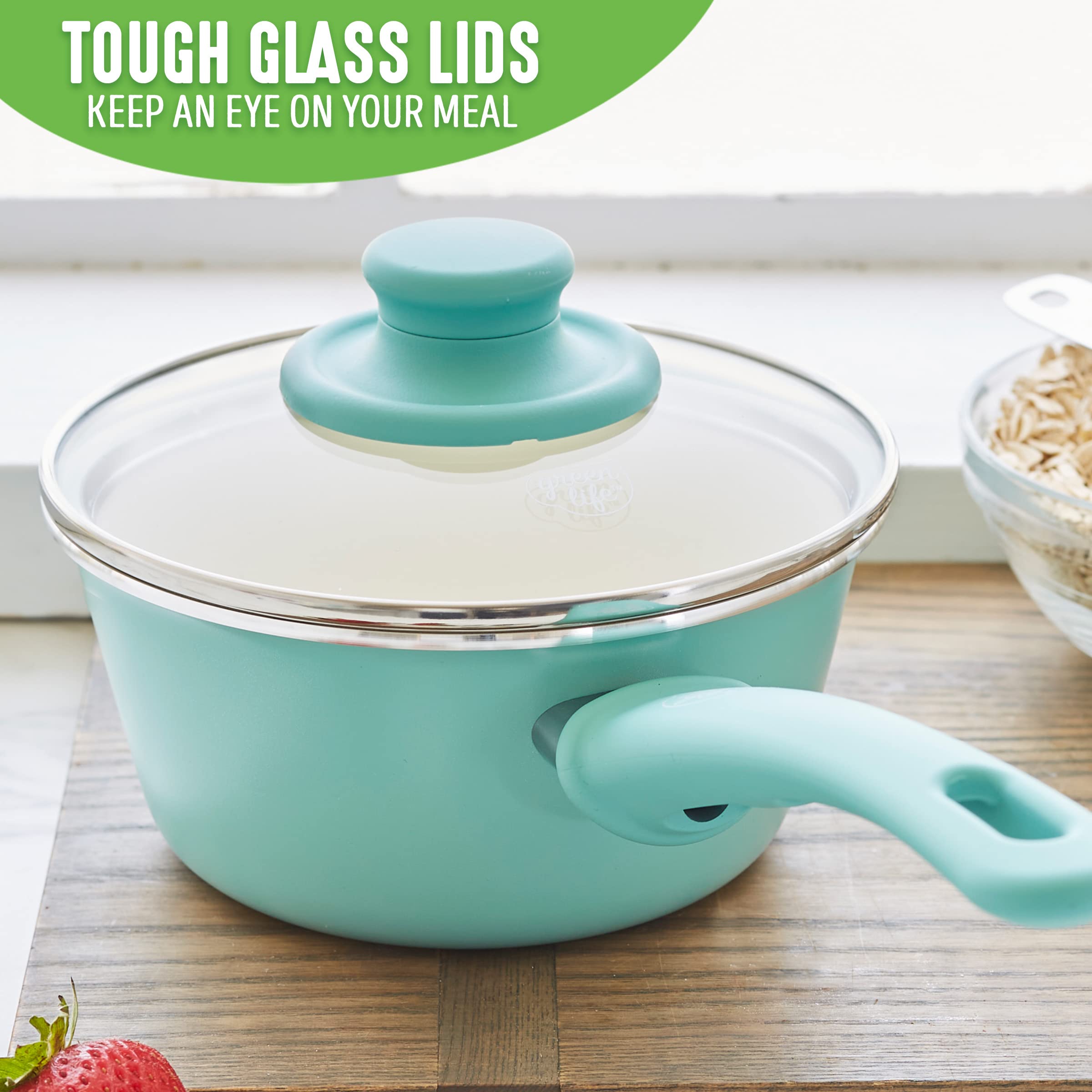 GreenLife comparaison tailles 1QT et 2QT illustrant capacité pratique pour portions
