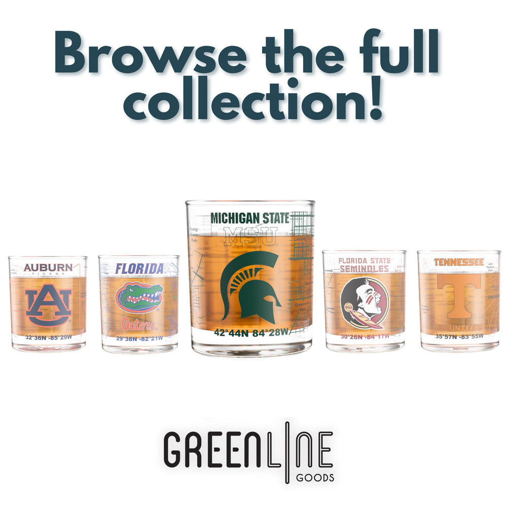 Greenline Goods verres sur bar cart, style universitaire pour intérieur
