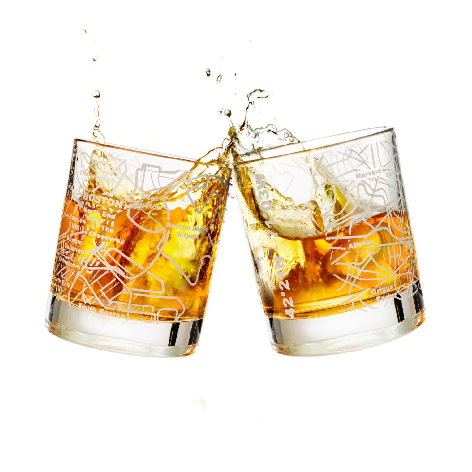 Greenline Goods verre face avant montrant la carte gravée et design élégant