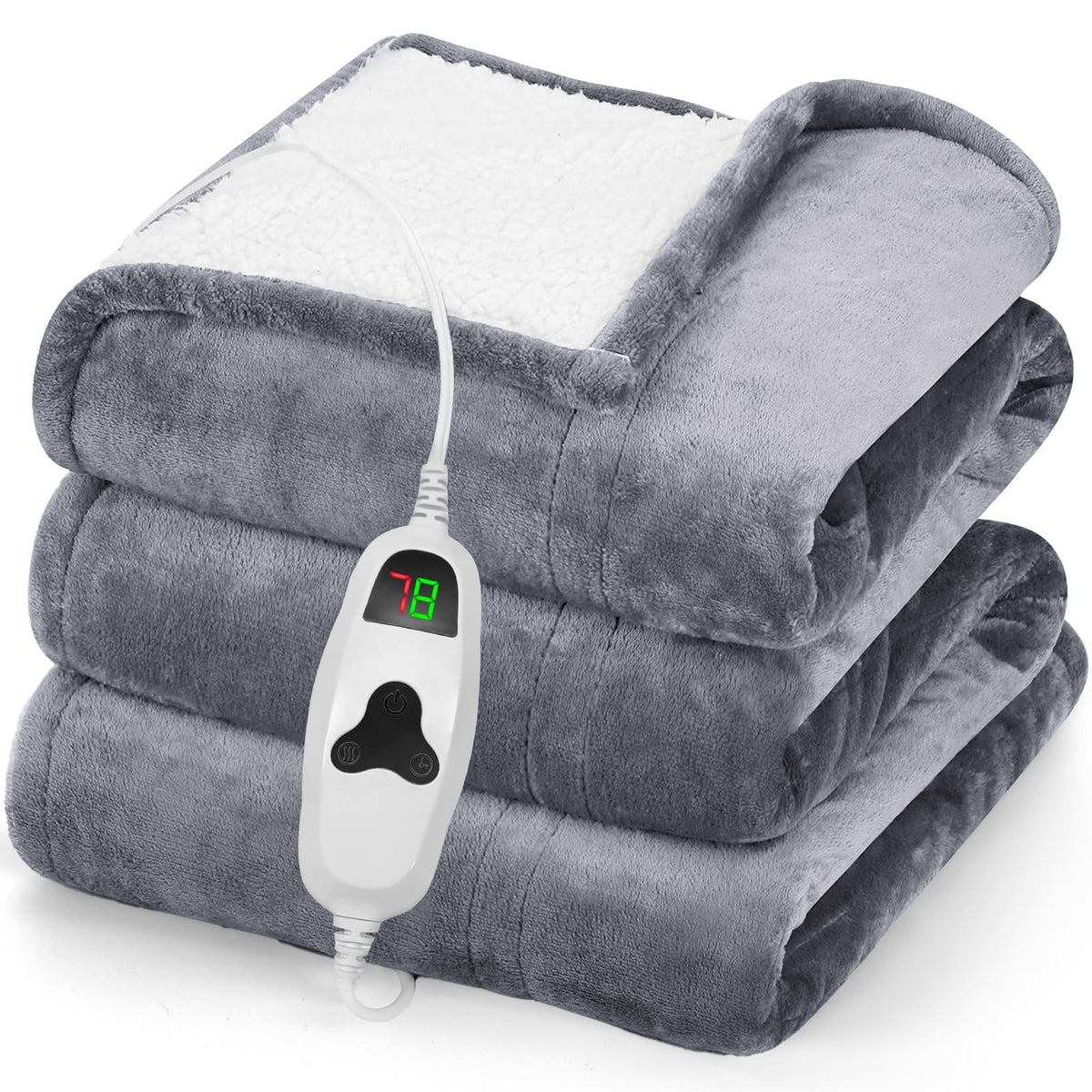 greenoak vue avant du plaid chauffant montrant design et bordures confort