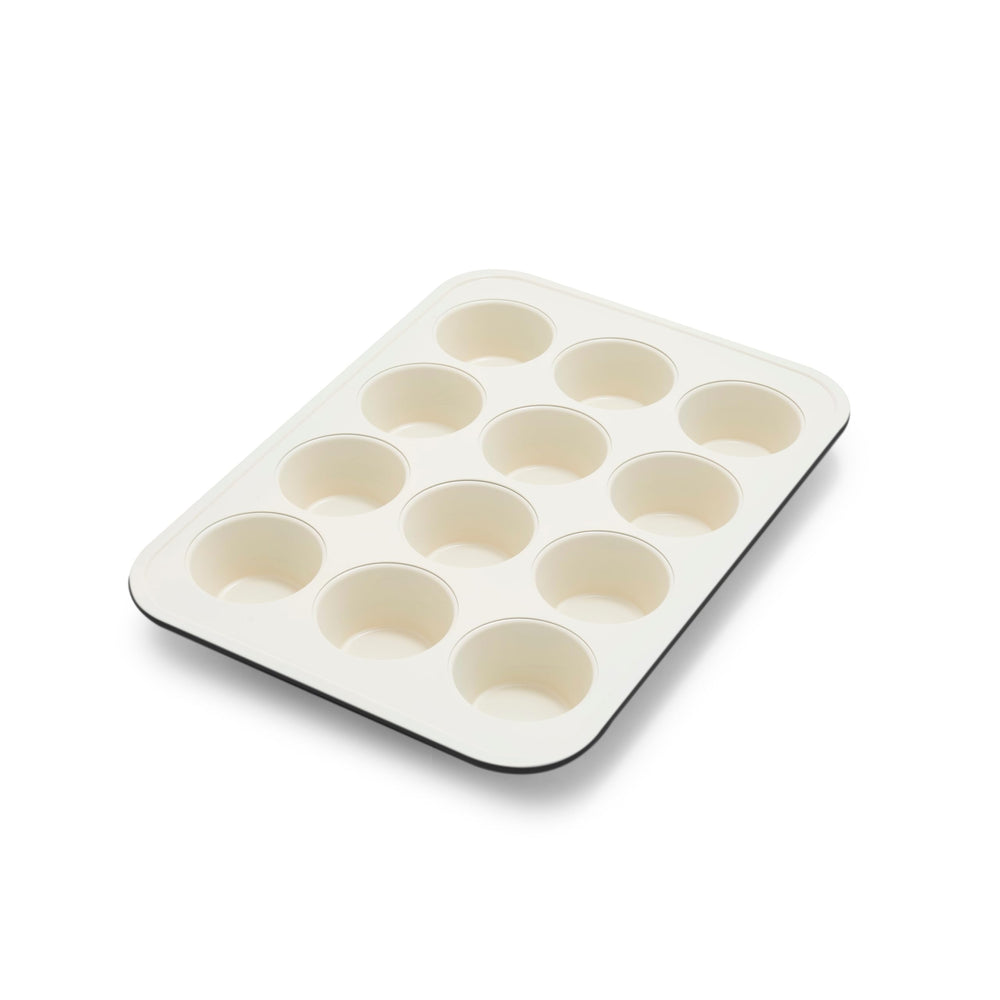 GreenPan vue avant du moule montrant 12 empreintes et finition propre pour cuisson uniforme