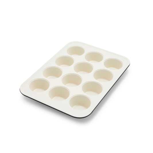 GreenPan vue avant du moule montrant 12 empreintes et finition propre pour cuisson uniforme