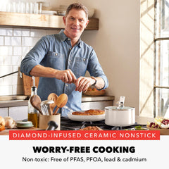 GreenPan x Bobby Flay ensemble avec couvercles en verre, visibilité et contrôle de cuisson