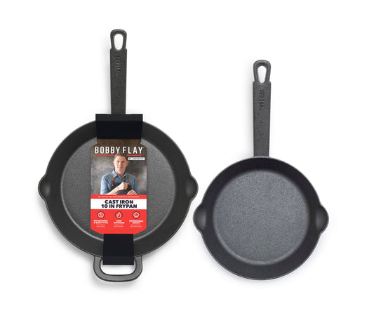 GreenPan x Bobby Flay face d'ensemble montrant les deux poêles et leur finition durable