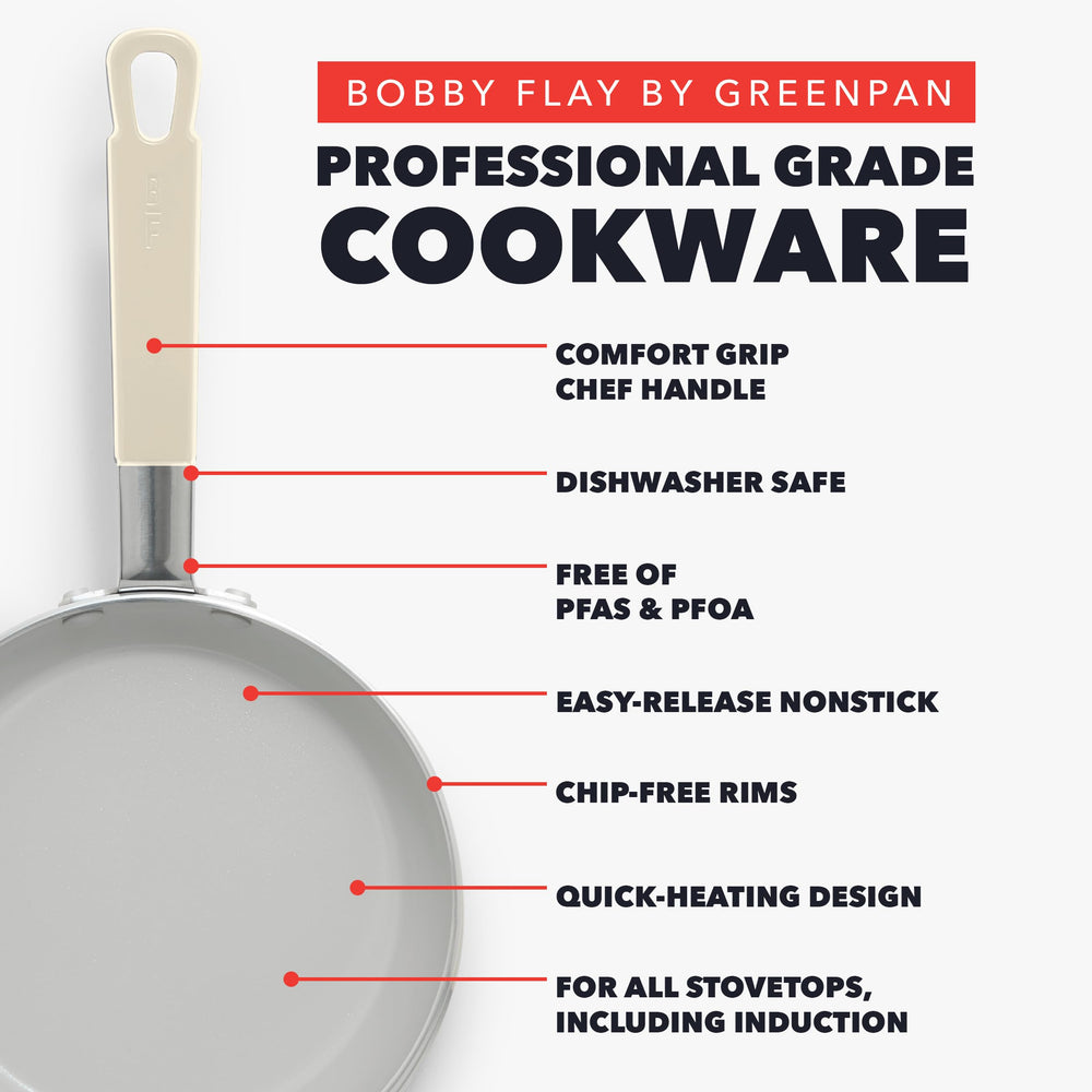 GreenPan x Bobby Flay gros plan du revêtement infusé de diamants pour meilleure durabilité