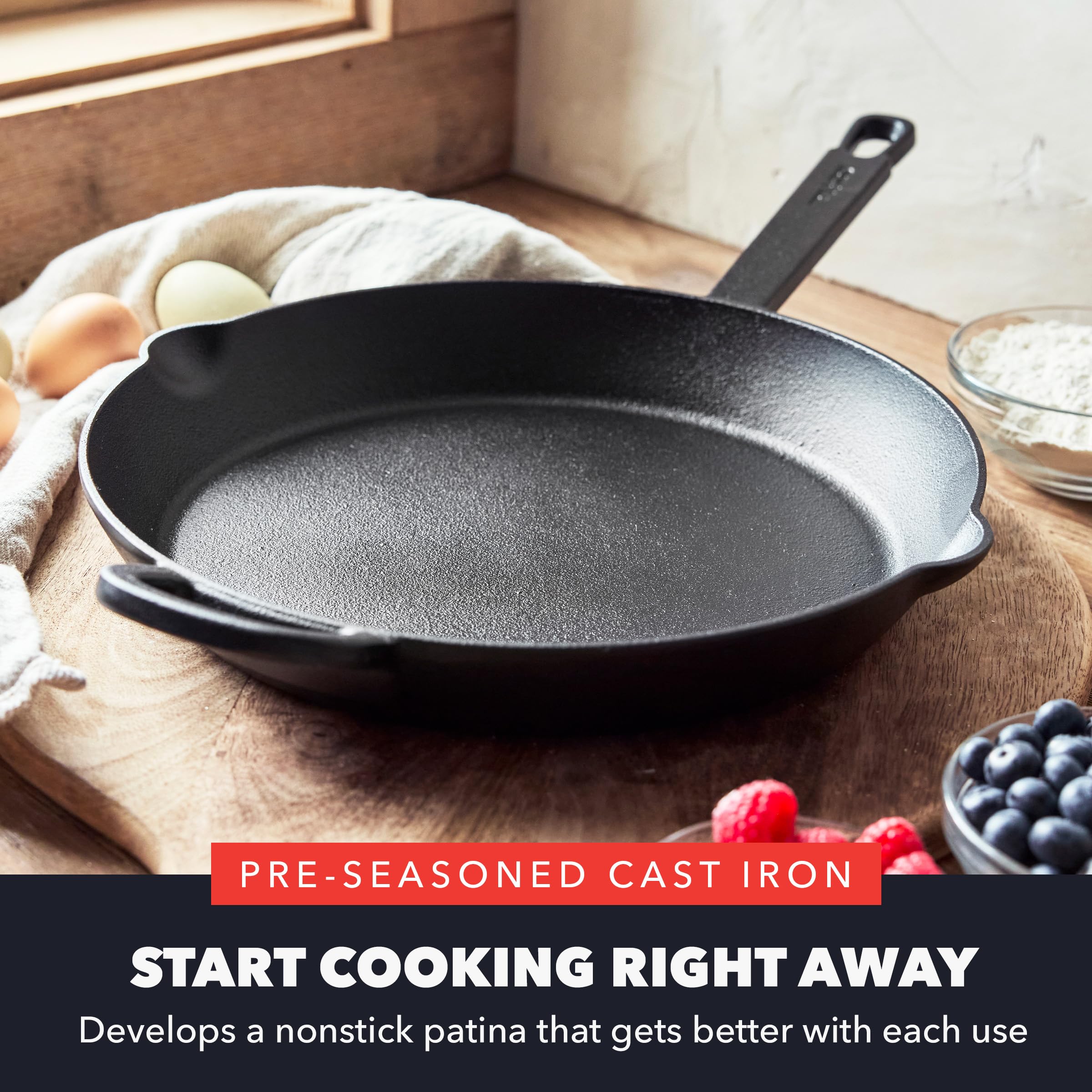 GreenPan x Bobby Flay gros plan texture fonte pour meilleur brunissage