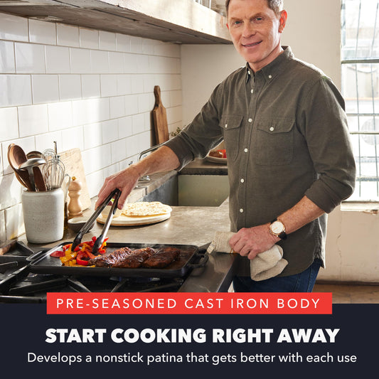 GreenPan x Bobby Flay face plancha cuisant pancakes uniformément et rapidement