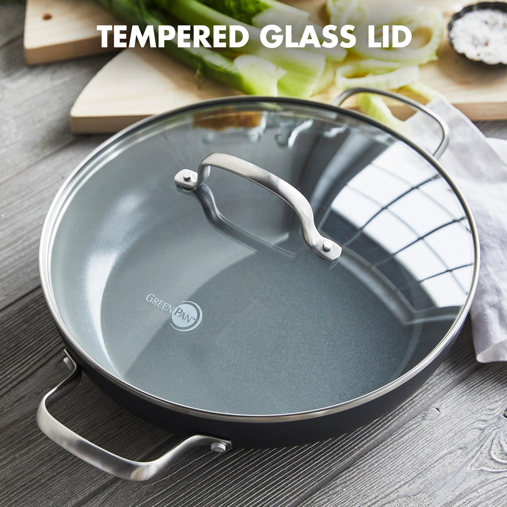GreenPan couvercle en verre transparent permettant surveiller la cuisson sans chaleur perdue