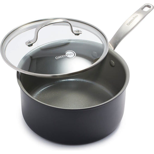 GreenPan vue avant de la casserole Chatham montrant design et capacité pratique