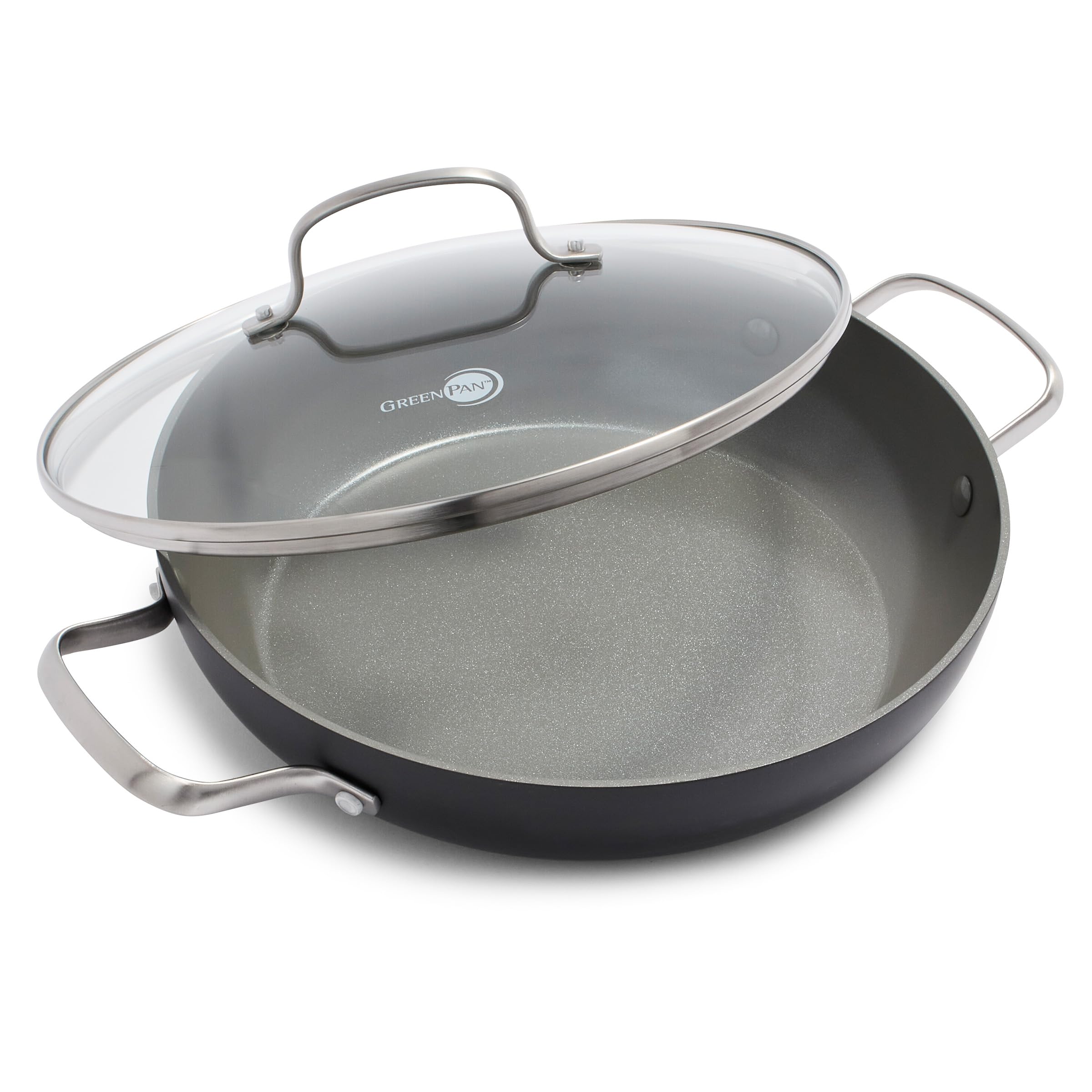 GreenPan face avant montrant poêle et couvercle, pratique pour cuisson quotidienne