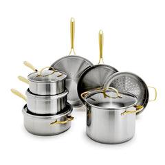 GreenPan ensemble face montrant finition inox durable et polyvalence