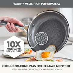GreenPan poignée rivetée en acier inox ergonomique offrant contrôle et stabilité en cuisson