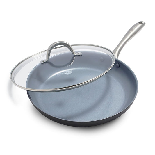 GreenPan poêle Lima face avant avec couvercle, permet cuisson uniforme