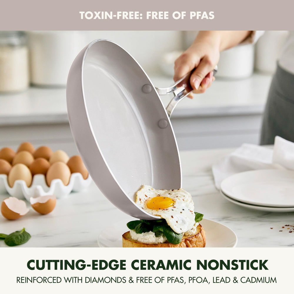 GreenPan couvercle forgé avec divot servant de repose-ustensile pratique