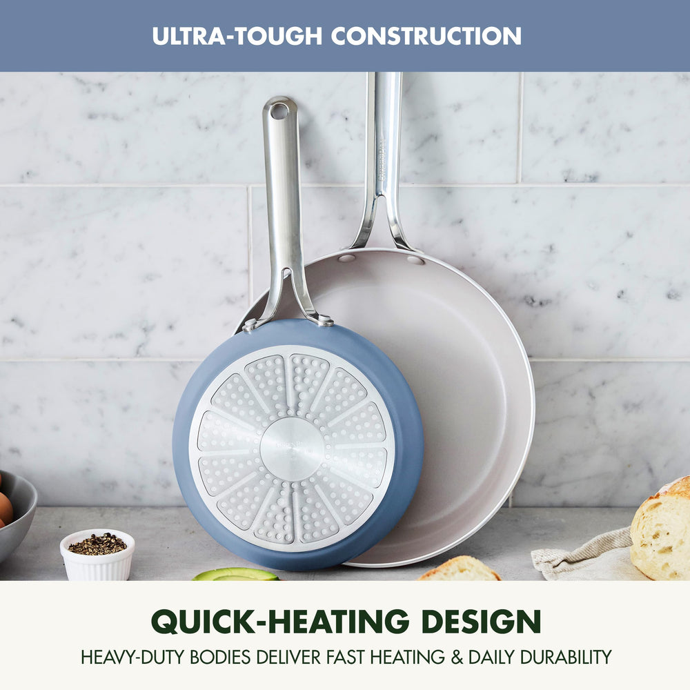 GreenPan comparaison tailles 20 cm et 25 cm pour choix adapté portions