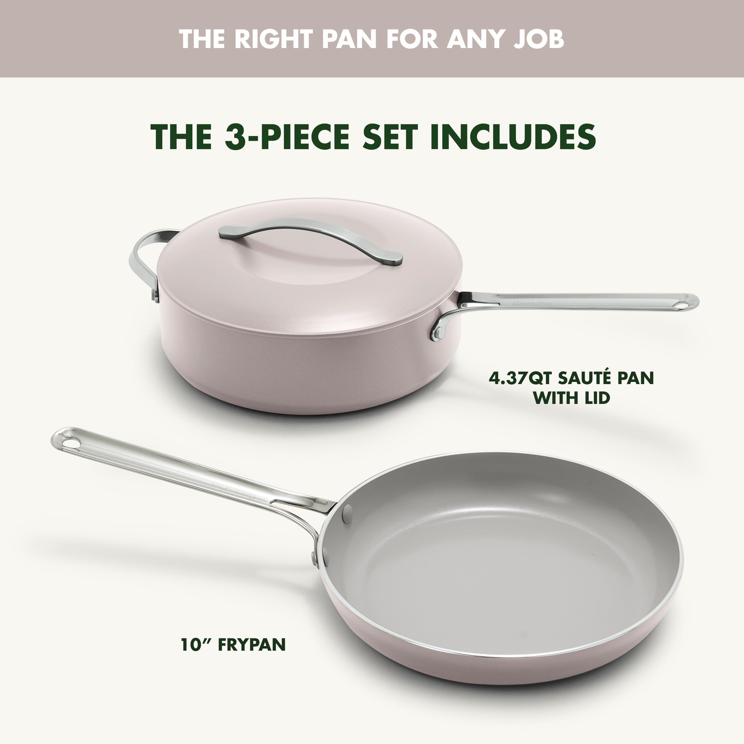 GreenPan poignée rivetée en acier inoxydable offrant prise sûre et confort
