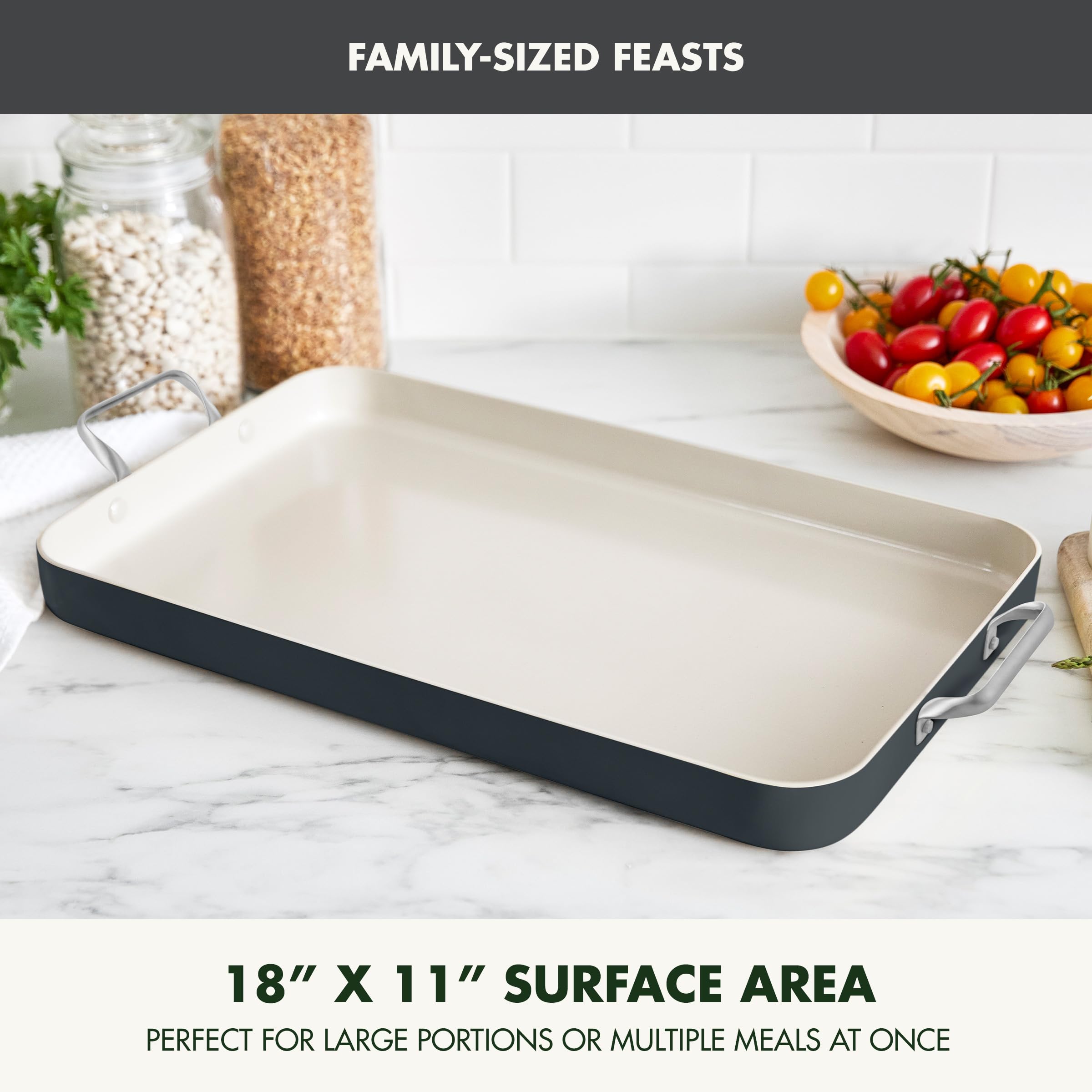 GreenPan plancha montrant portions multiples pour repas de famille