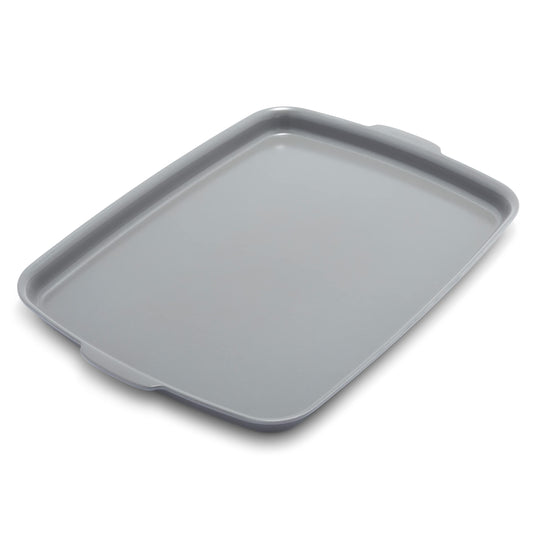 GreenPan plat face avant montrant la forme demi‑rectangulaire et robustesse