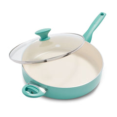 GreenPan vue avant de la poêle Rio turquoise montrant finition et attractivité