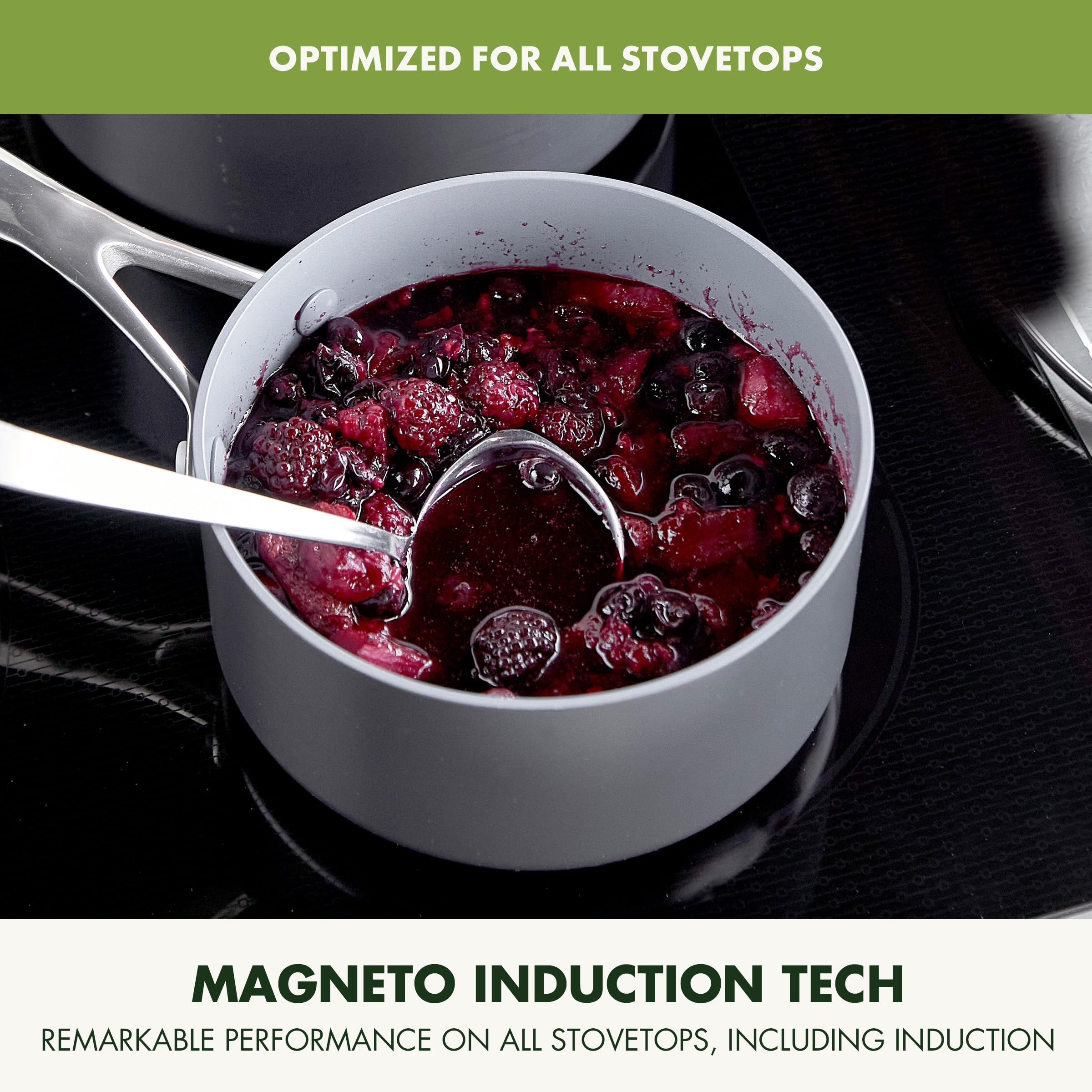 GreenPan base Magneto montrée sur plaque, efficacité pour induction
