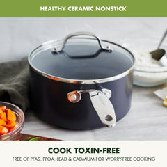 GreenPan main tenant la casserole 1,6QT, maniabilité et contrôle facile