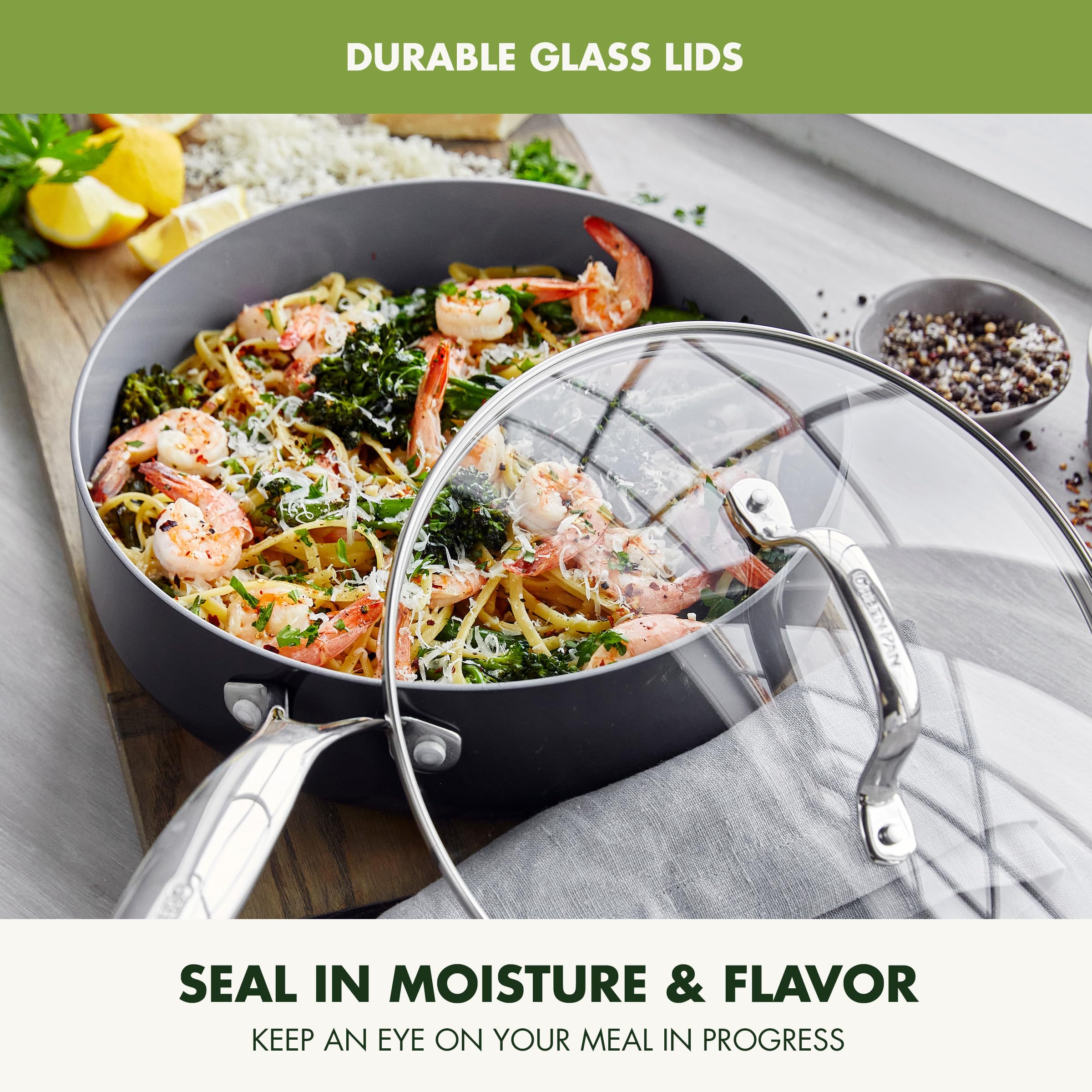 GreenPan plancha 11" avec crêpes montrant surface antiadhésive et cuisson uniforme