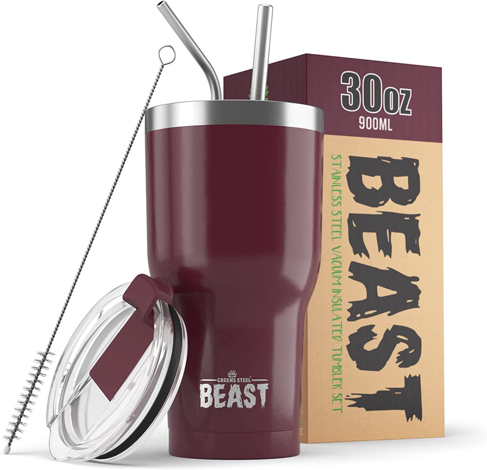 Greens Steel gobelet face avant Cranberry Red, tenue confortable et isolation