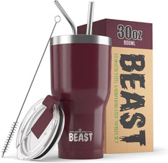 Greens Steel gobelet face avant Cranberry Red, tenue confortable et isolation