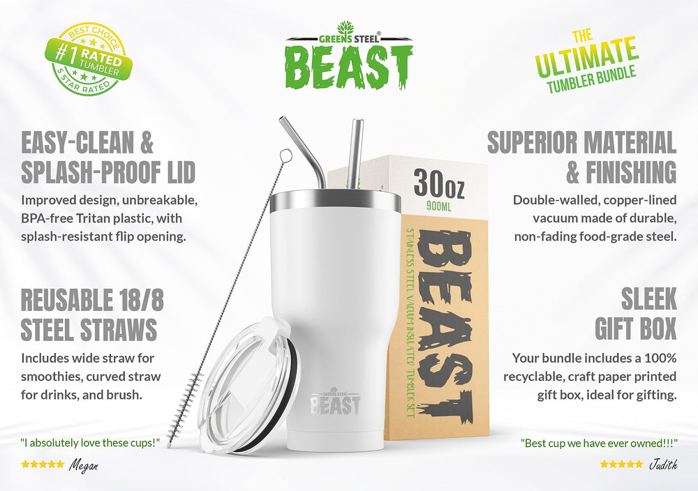 Greens Steel BEAST intérieur électropoli garantissant boisson sans saveur