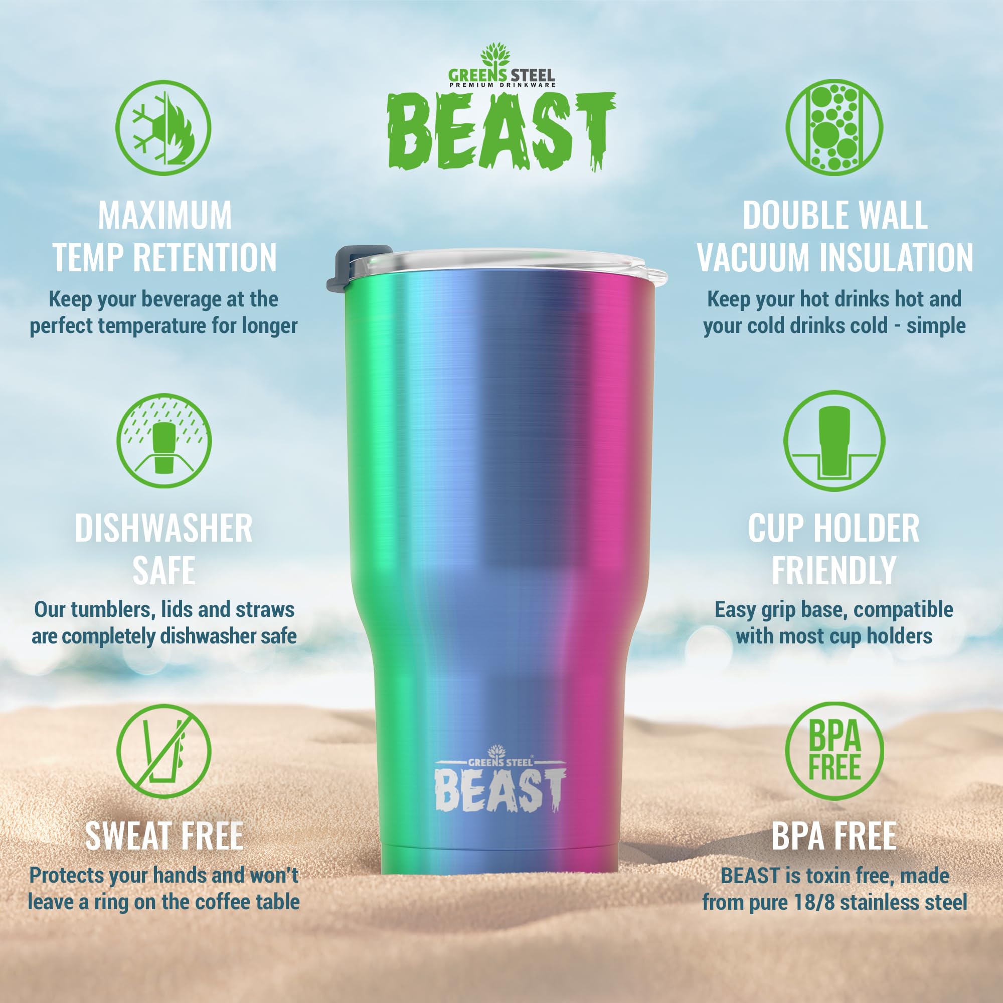 Greens Steel gobelet utilisé pour smoothie en extérieur pratique