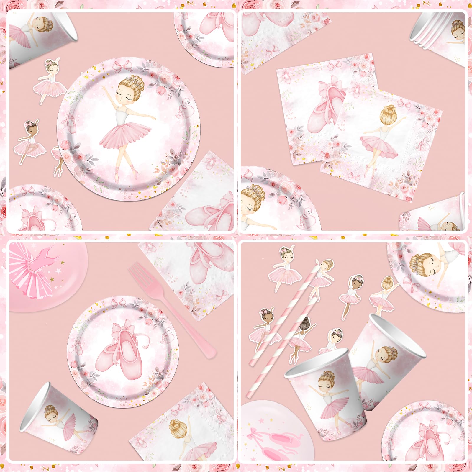 GREHUMOR topper gâteau ballerine gros plan montrant un joli détail décoratif