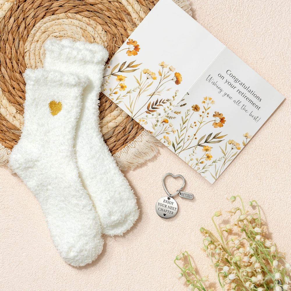 GREOZORT chaussettes nuage et porte-clés gravé pour confort à la maison et souvenir personnalisé