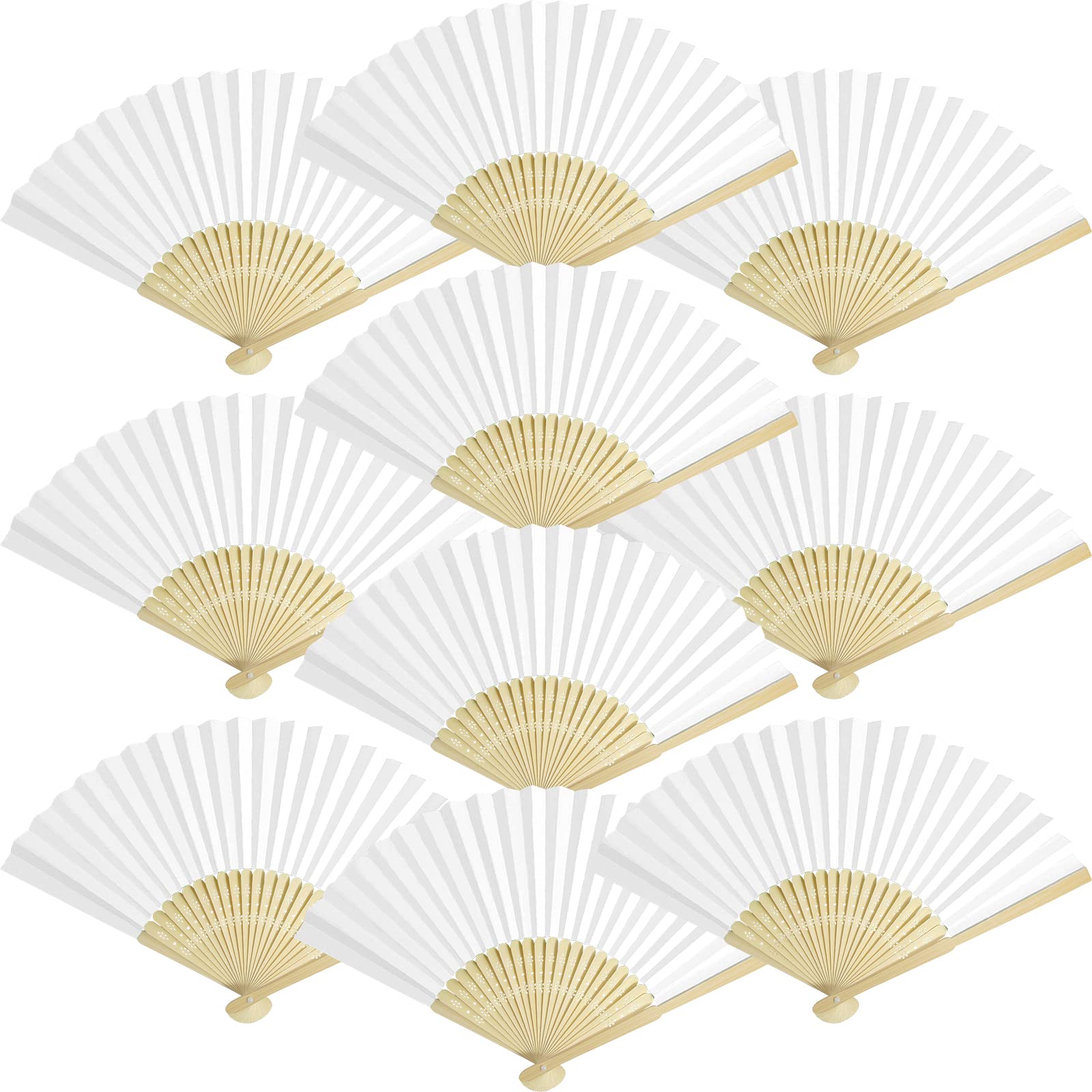 Grosun éventail pliant face ouverte montrant design blanc et élégance pratique