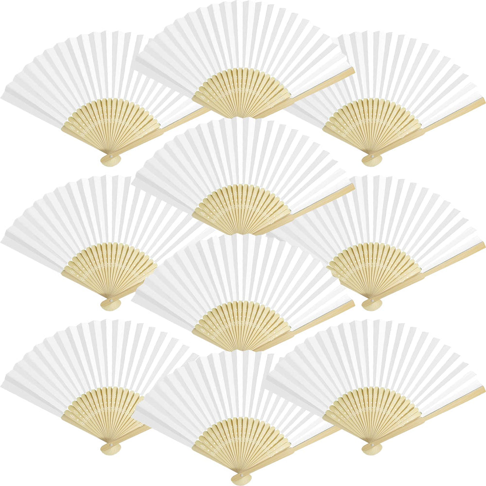 Grosun éventail pliant face ouverte montrant design blanc et élégance pratique