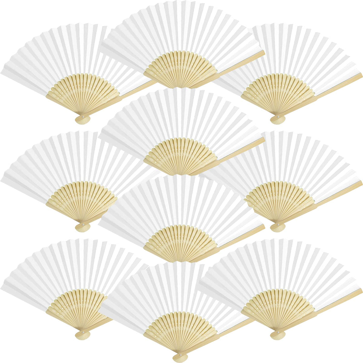 Grosun éventail pliant face ouverte montrant design blanc et élégance pratique