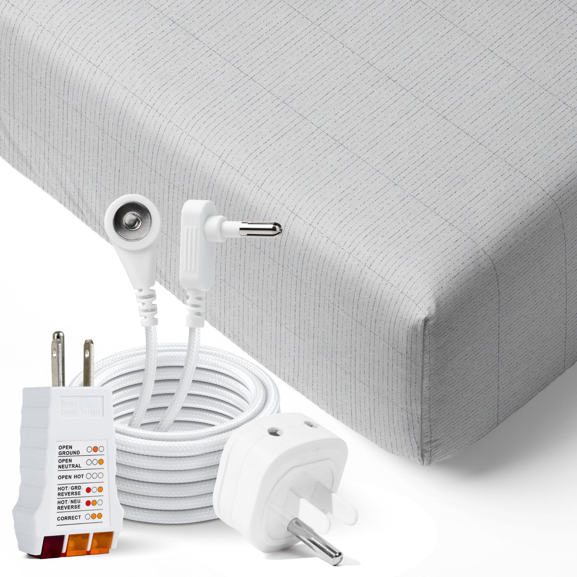 GroundLuxe gros plan du tissage avec fibre d'argent pour meilleure conductivité