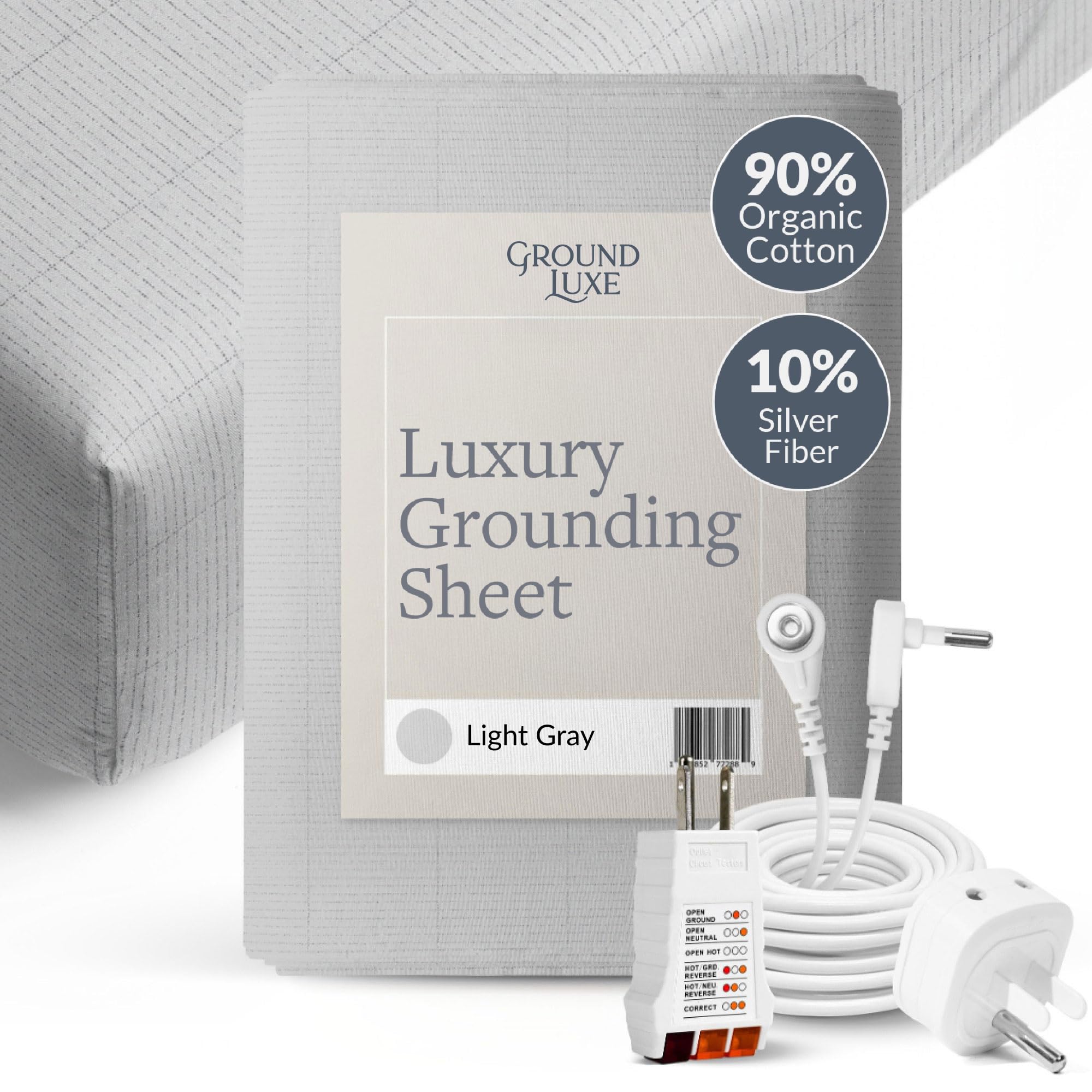 GroundLuxe drap‑housse King face montrant ajustement et finition