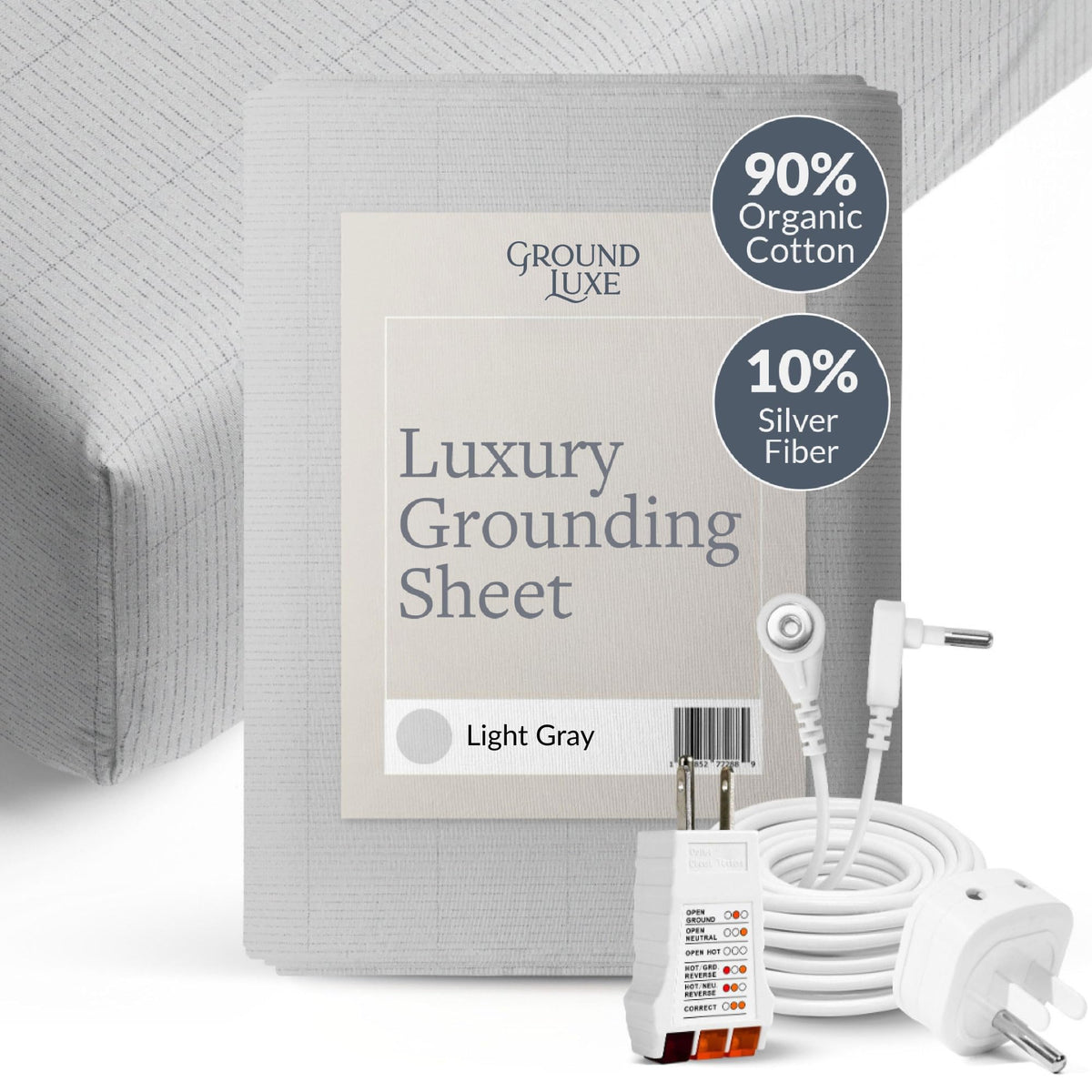 GroundLuxe drap‑housse King face montrant ajustement et finition