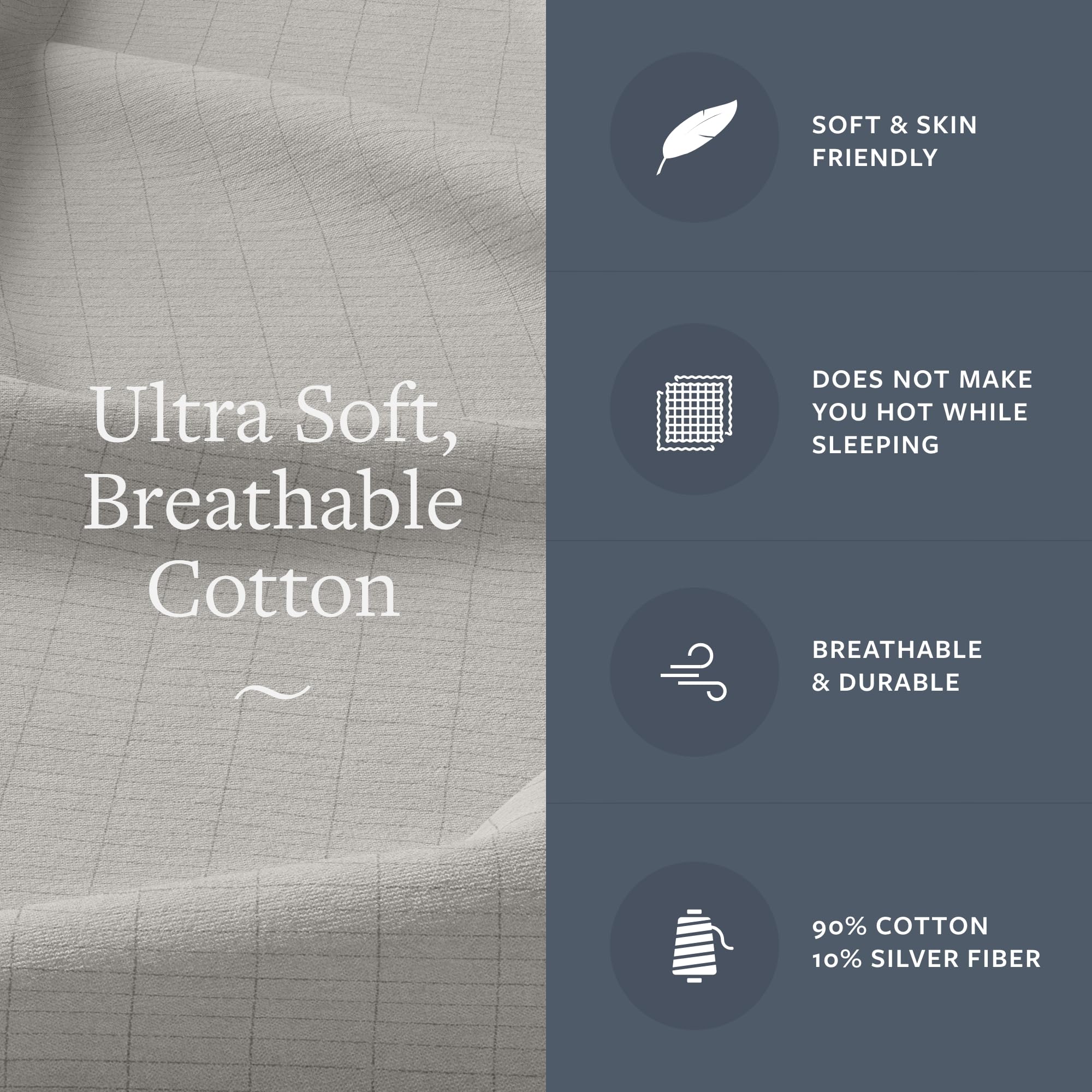 GroundLuxe drap posé sur matelas King illustrant intégration discrète