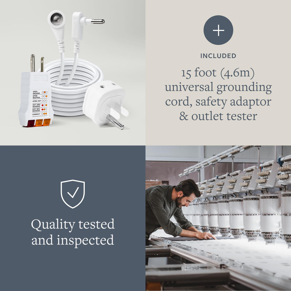 GroundLuxe étiquette coton bio indiquant tissu naturel et qualité