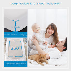 GRT housse en situation sur lit moderne illustrant protection sans bruit ni gêne