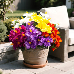 Bouquets Grunyia placés en jardinière sur balcon pour vive décoration extérieure