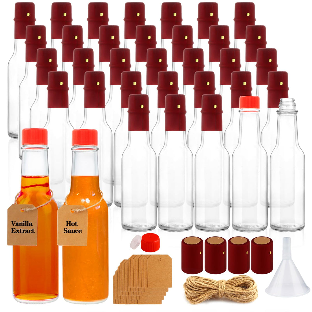 GUANENA bouteille verre clair montrant la silhouette et bénéfice de visibilité